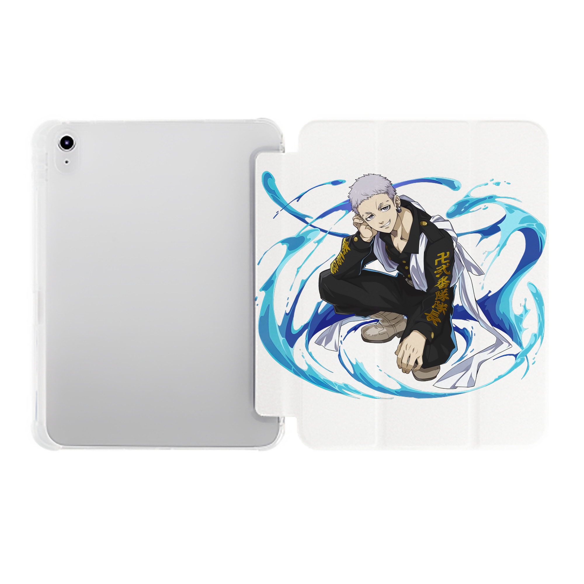 （画像用） 東京リベンジャーズ Tokyo Revengers IPad ケース ペン収納付き 三つ折りスタンド PUレザー×シリコン 対応機種9.5/10.5/10.9インチ